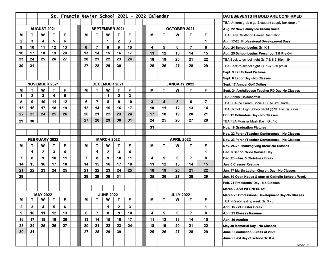 Depaul Academic Calendar 2022 23 Saint Francis Xavier Parish - Academic Calendar